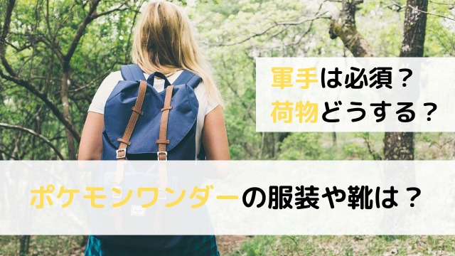 ポケモンワンダーの服装や靴は 汚れるため軍手必須で荷物は最小限に 関心あること 悩みごと